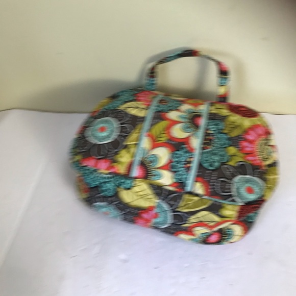 VERA BRADLEY Floral Cotton Satchel Bag Travel Purse Cosmetic Pockets Duffle Zip - Picture 12 of 12